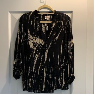 PARKER • TIE DYE BUTTON DOWN BLOUSE •